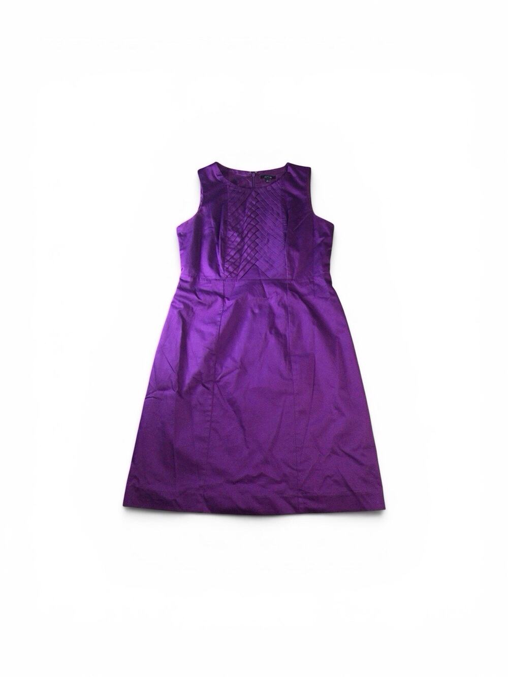 Apt. 9 purple sheath woven pleated dress Size 8